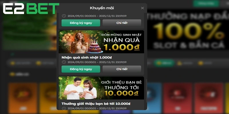 Với ngày sinh nhật của bet thủ nhà cái cũng có khuyến mãi tri ân