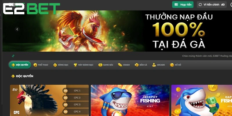 Tải app E2BET mang đến cho người chơi trải nghiệm nhiều các game cá cược